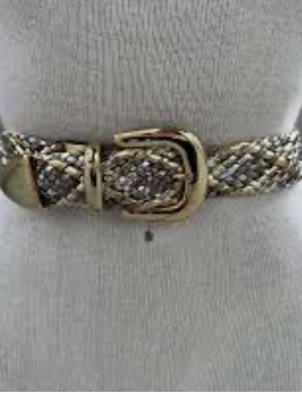 Gold Braided Metallic Belt with Buckle 36 1/2”